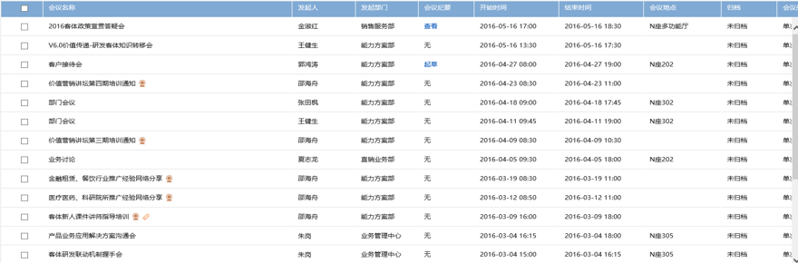 OA会议信息管理