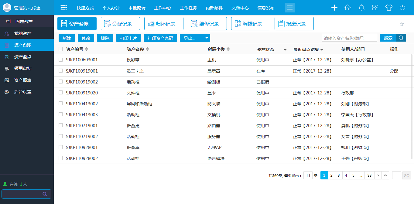 oa合同报表-即采购合同相关的各类统计表