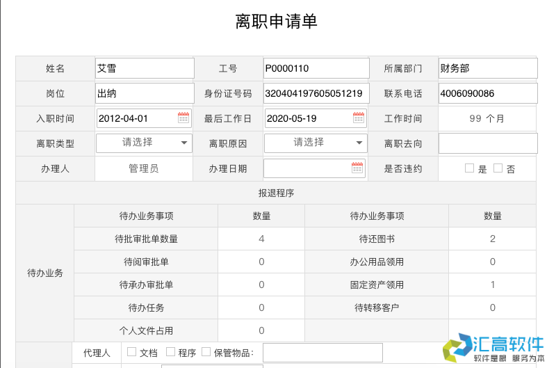 OA业务功能介绍：基础HR管理系统