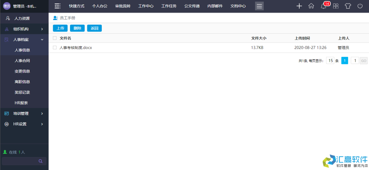 OA业务功能介绍:HR管理系统之人事档案 OA业务功能介绍:HR管理系统之人事档案