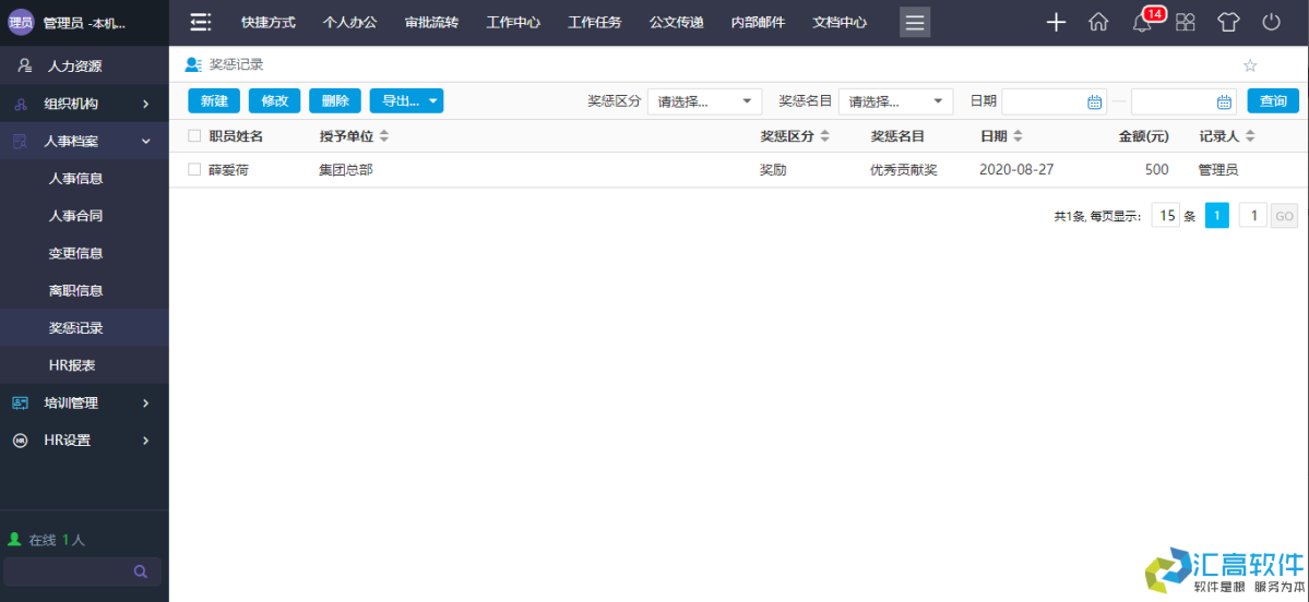 OA业务功能介绍:HR管理系统之人事档案 OA业务功能介绍:HR管理系统之人事档案